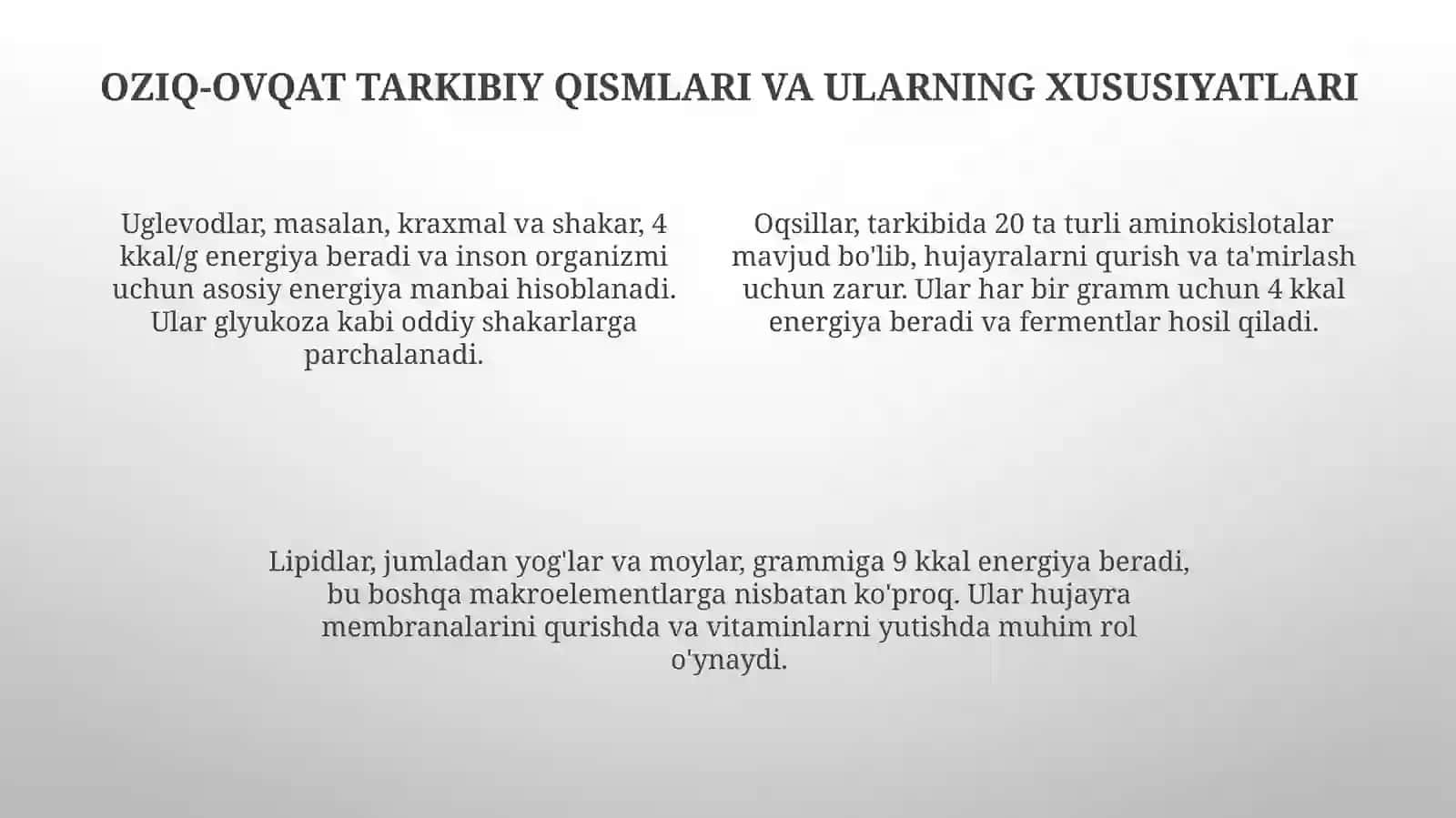 Oziq-ovqat kimyosi va oziqlanishi 4