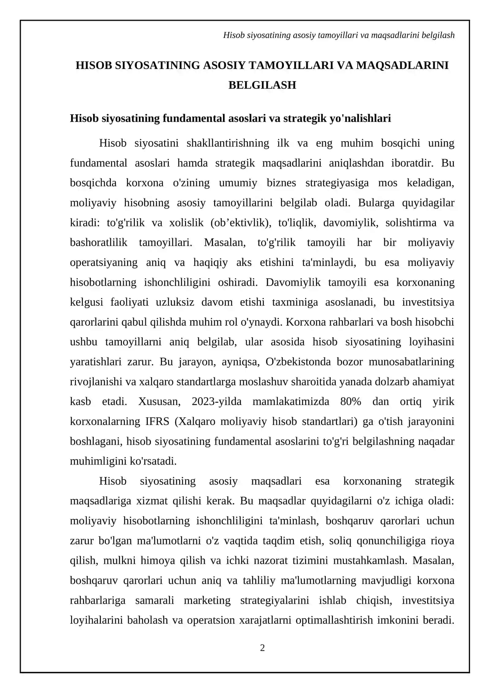 Hisob siyosati shakllantirish bosqichlari 4