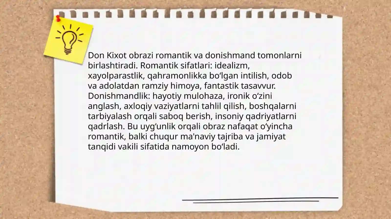 Don Kixotning idealizm va realizm ziddiyati 4