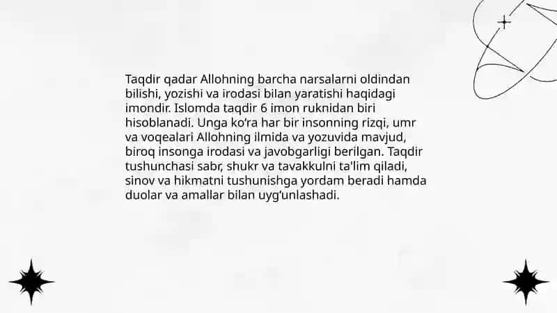 Islomda iymon taqdir risq tushinchalari 4