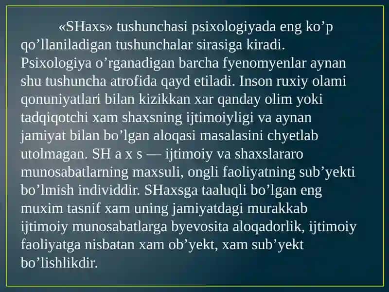 Shaxs ijtimoiylashuvining nazariy va amaliy masalalari 4
