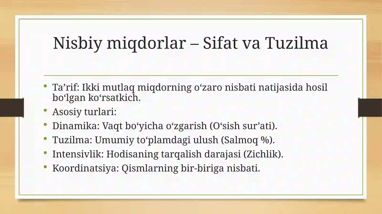 Mutlaq va nisbiy miqdorlar 4