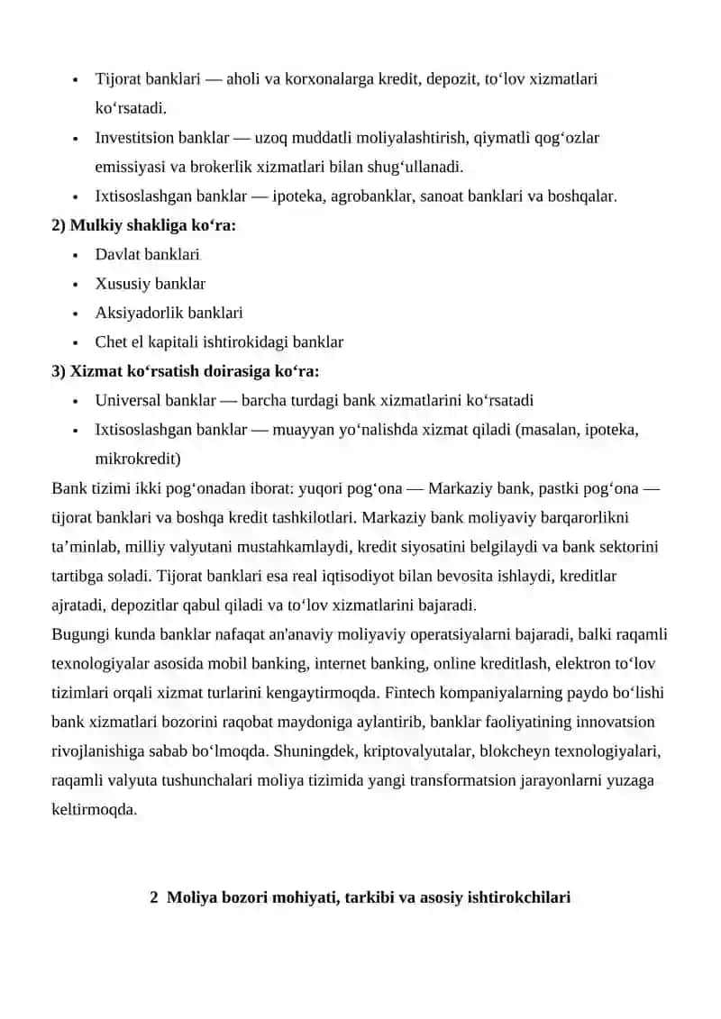 Moliya Bozori va Bank 4