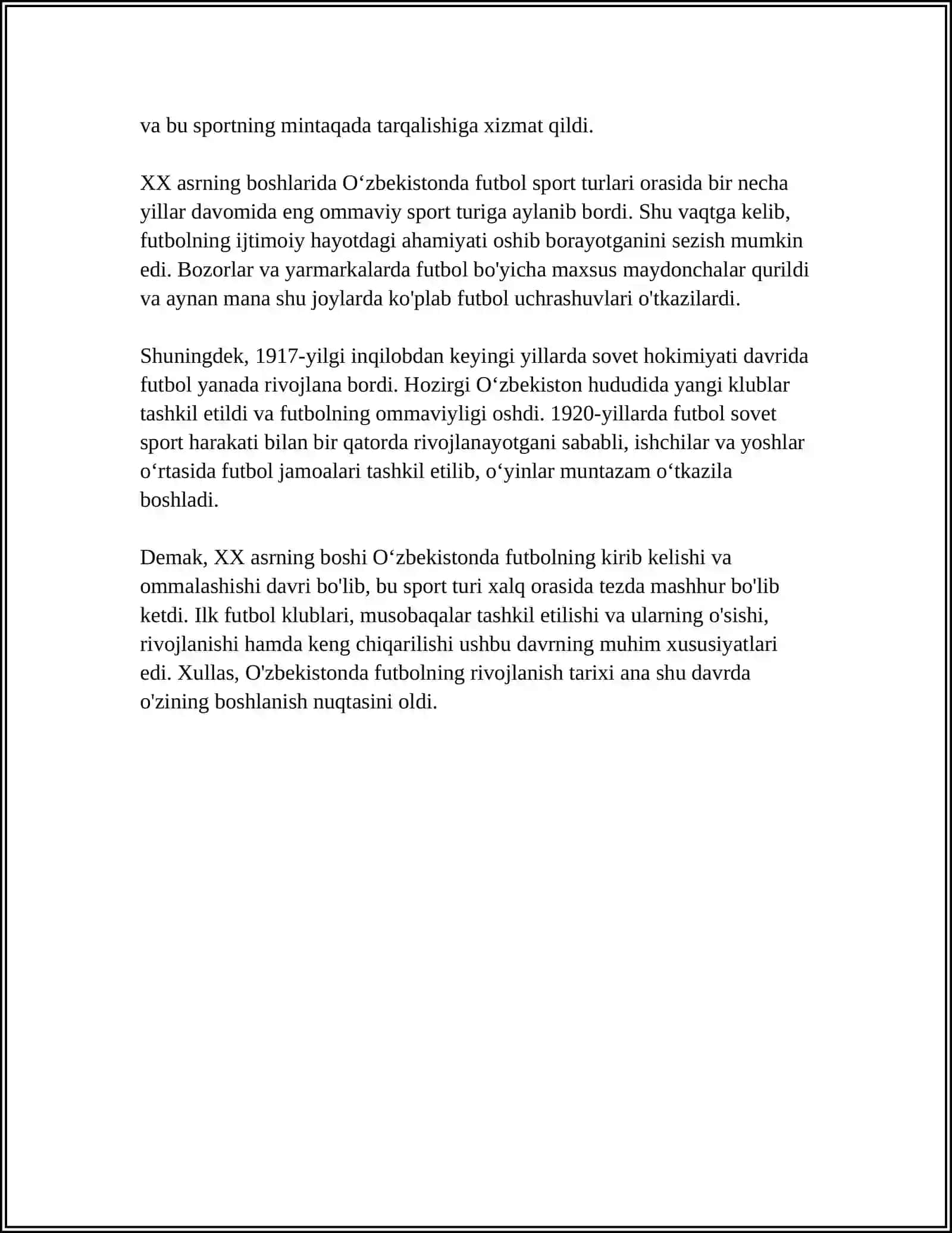 OʻZBEKISTONDA FUTBOLNING RIVOJLANISH TARIXI 4