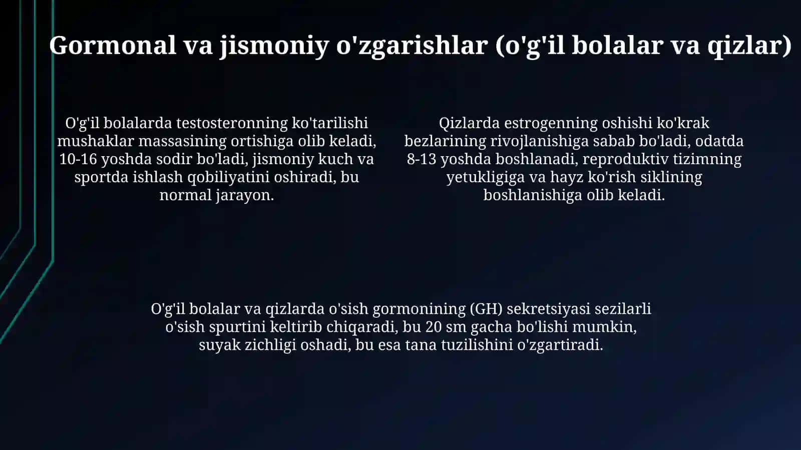 Yetuklik davri rivojlanish xususiyatlari 4