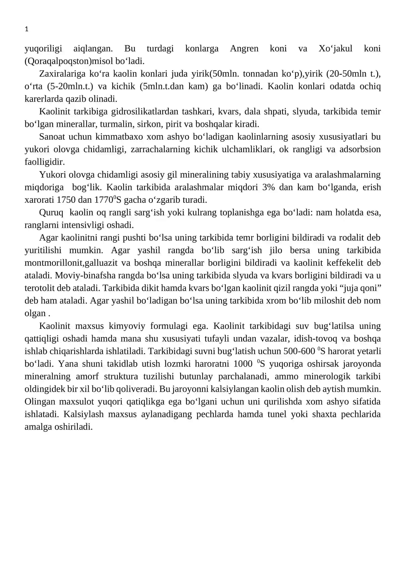 Kaolin rudalarini boyitish texnologiyasi 4