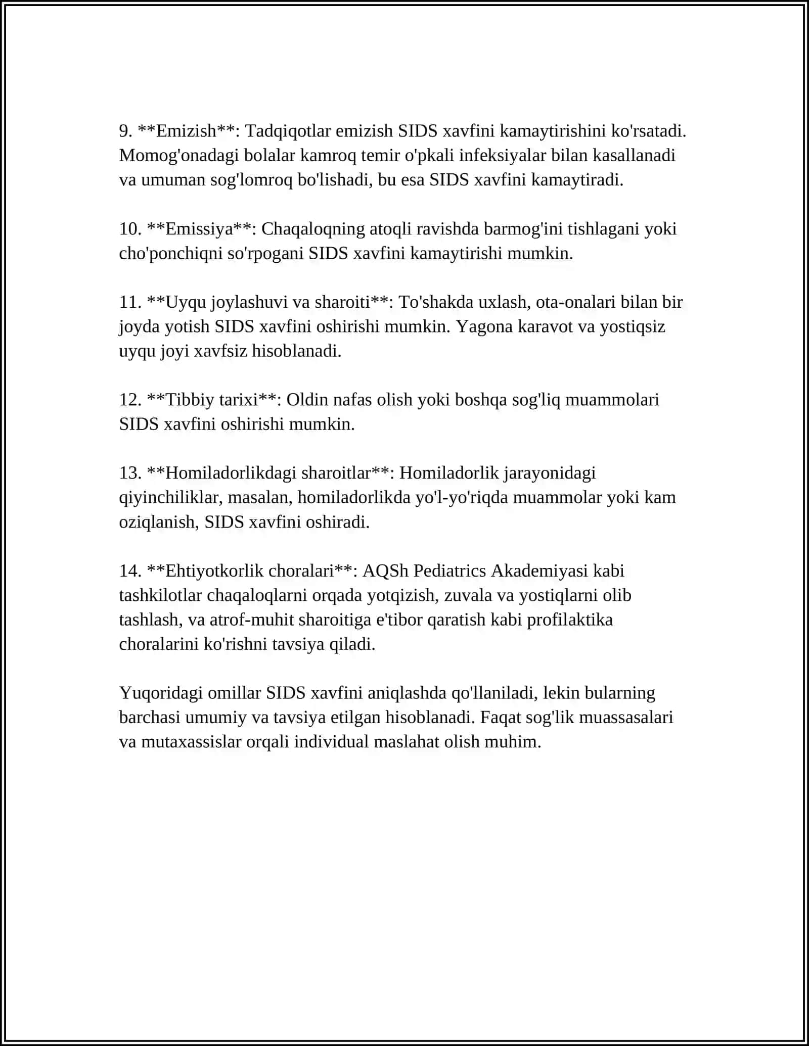 TO'SATDAN BOLALAR O'LIMI SINDROMI 4