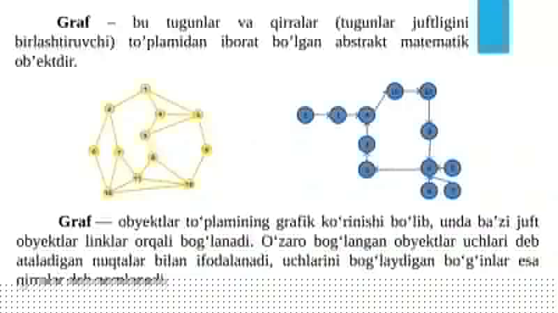 Graflarni ko’ruv algoritmlarini ishlab chiqish 4