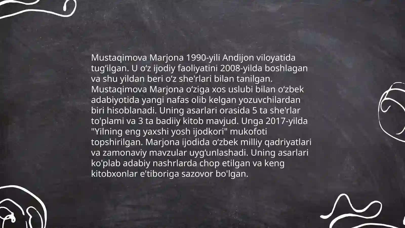 Mustaqimova Marjona ijodi 4