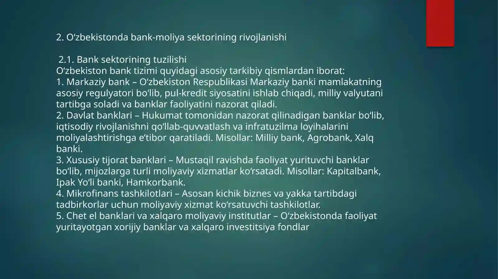 O‘zbekiston Respublikasi moliya bozori holati 4
