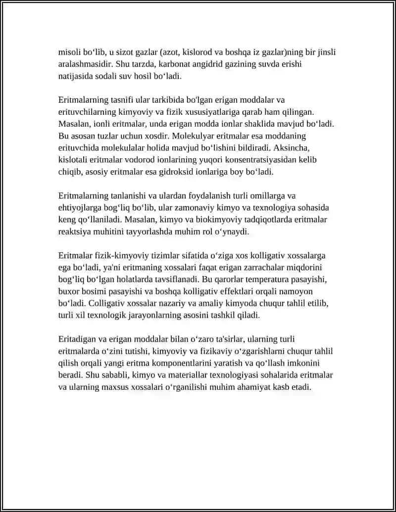 ERITMALAR VA ERITMALARNING KOLLIGATIV XOSSALARI 4
