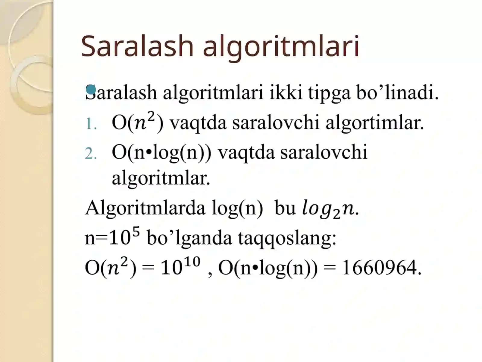 Saralash vaqidiruv 4