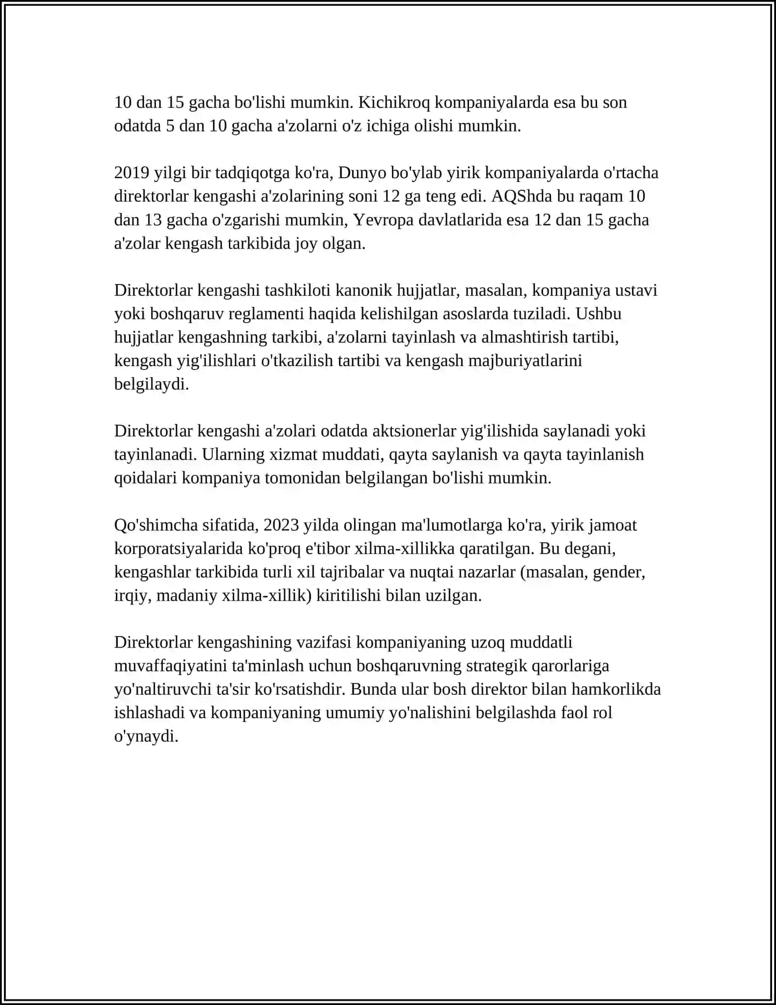 DIREKTORLAR KENGASHI.TARKIBI.VAKOLATI VA MAJBURIYATLARI 4