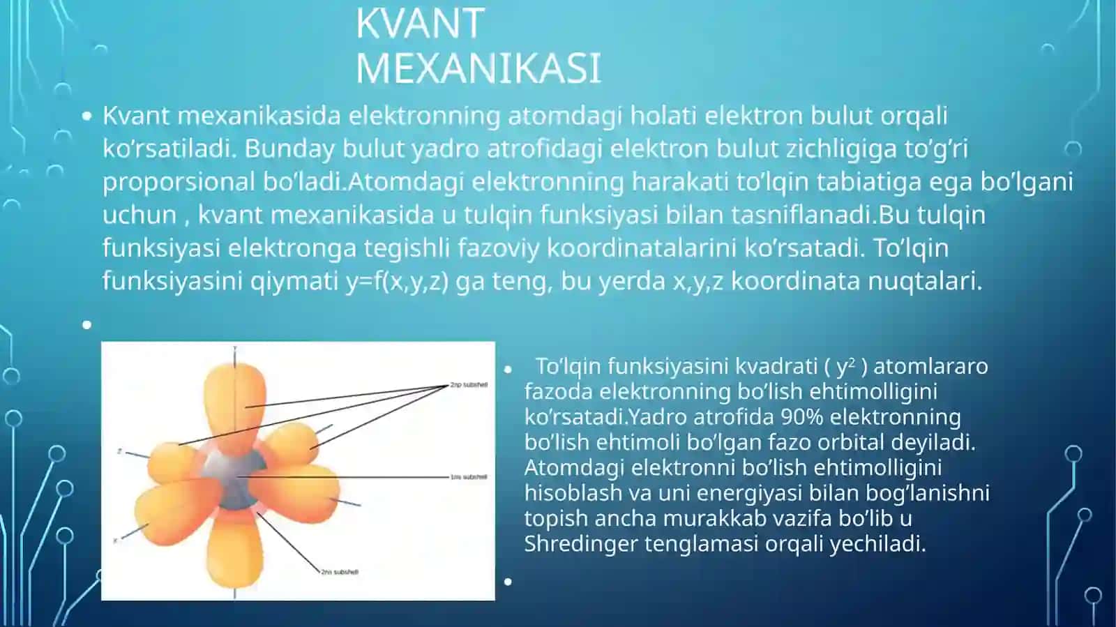 Elektron holatlarini kvantlash 4