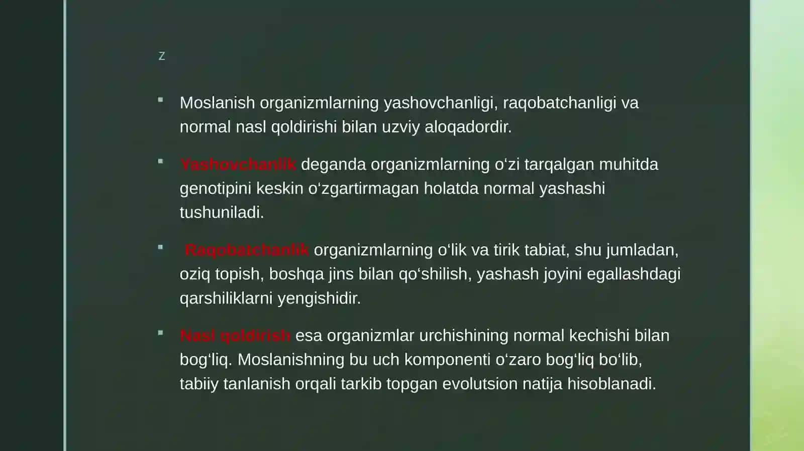 Moslanishning Turlari va Xususiyatlari 4