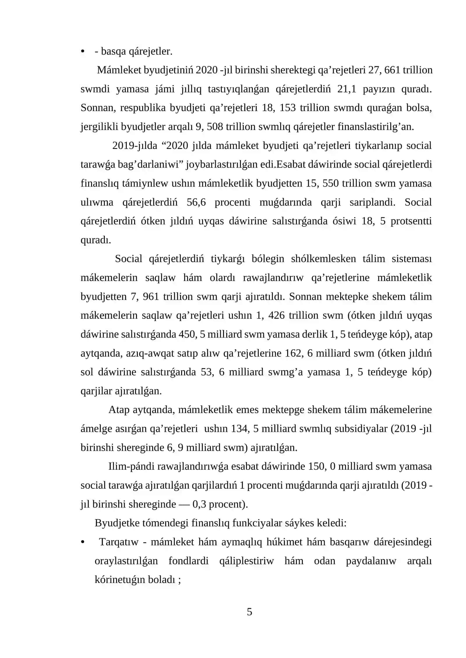Ma’mleket byudjet dáramatlarɩ haqqɩnda túsinik 4