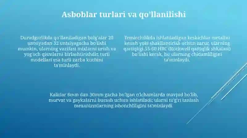 Duradgorlik va chilangarlik ish asboblari 4