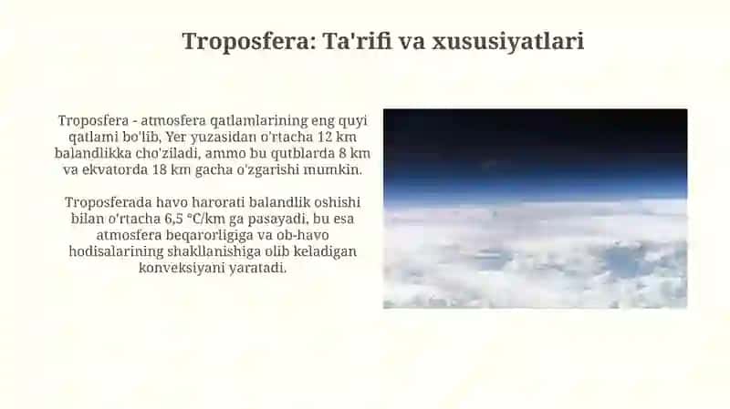 Atmosfera qavatlariga tarif 4