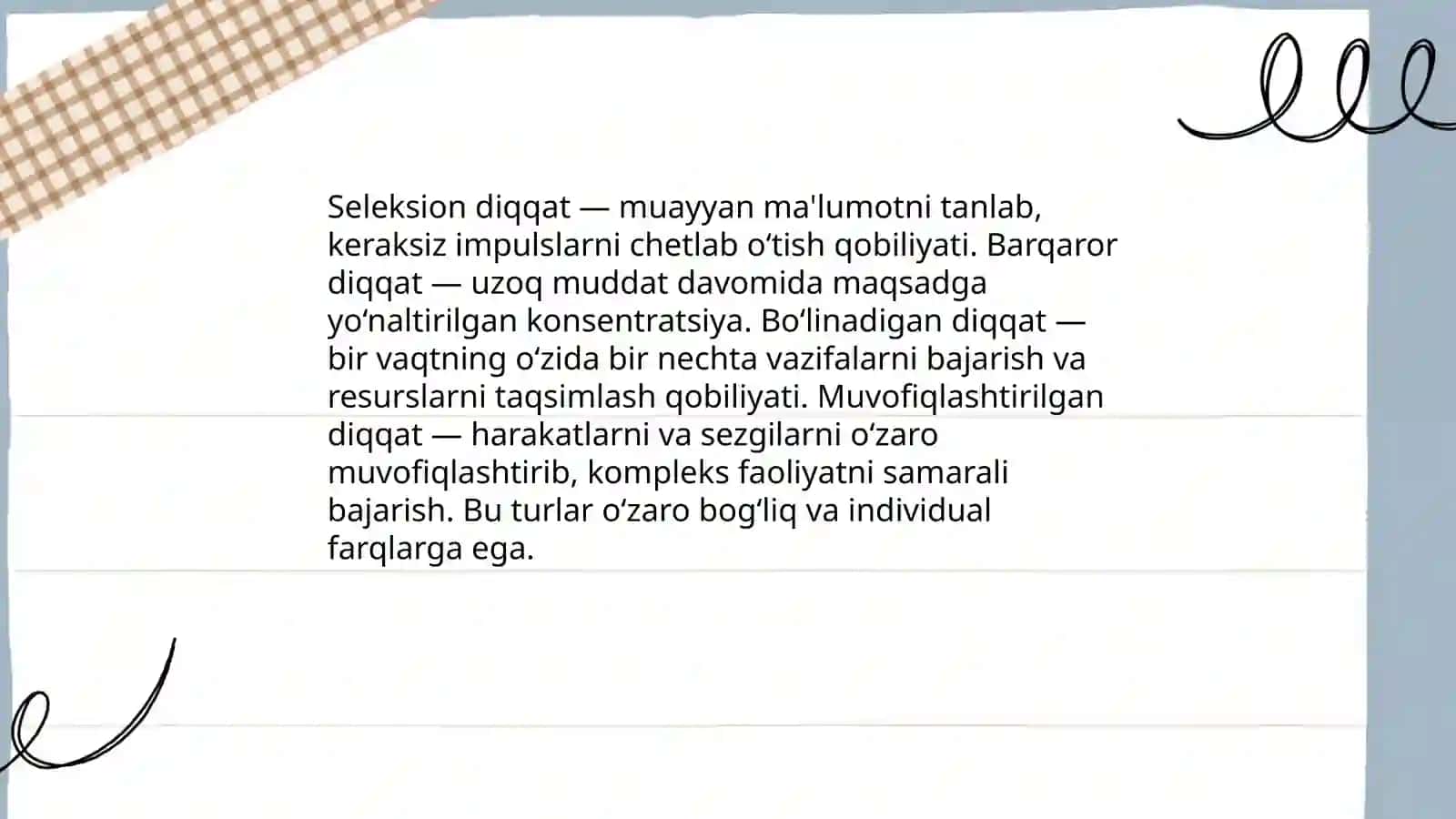 Diqqatning ta'rif va funktsiyalari 4