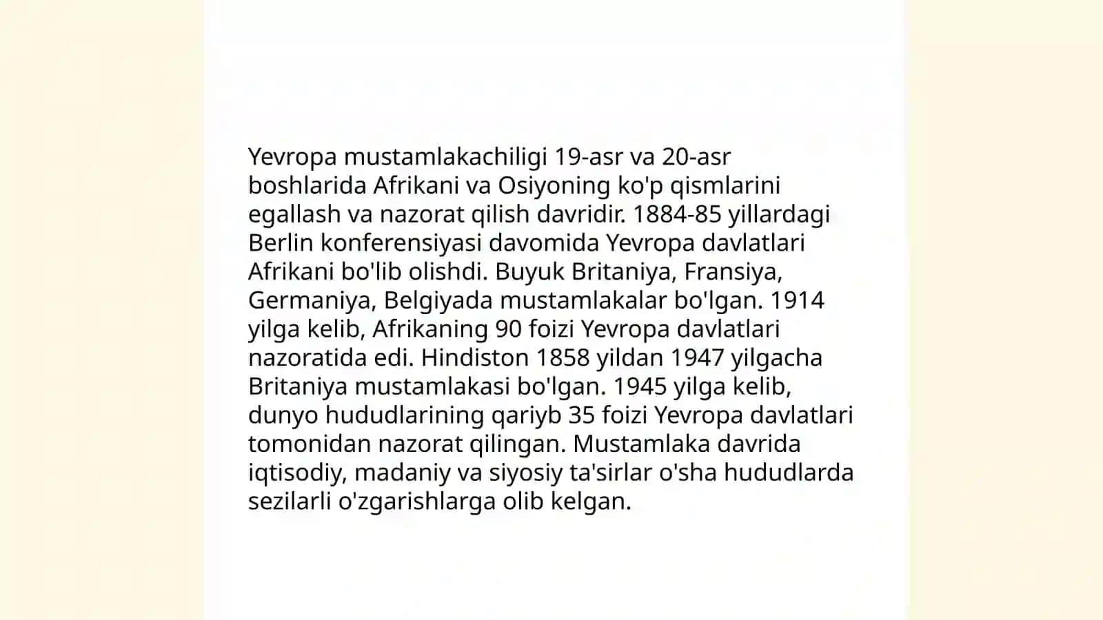 Mustamlakachilikning tarixi 4