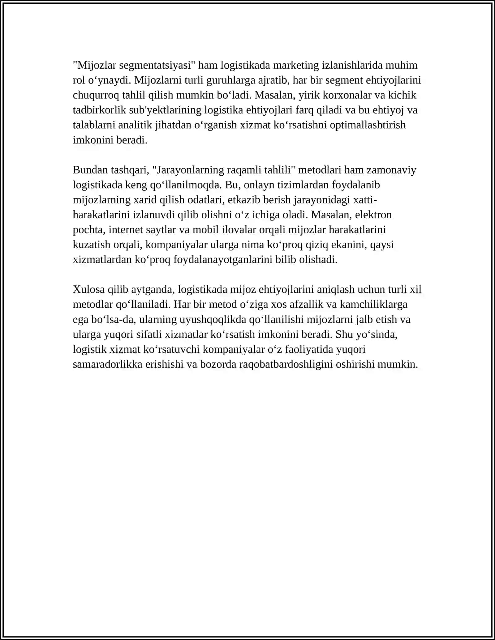 LOGISTIKADA MARKETING IZLANISH 4