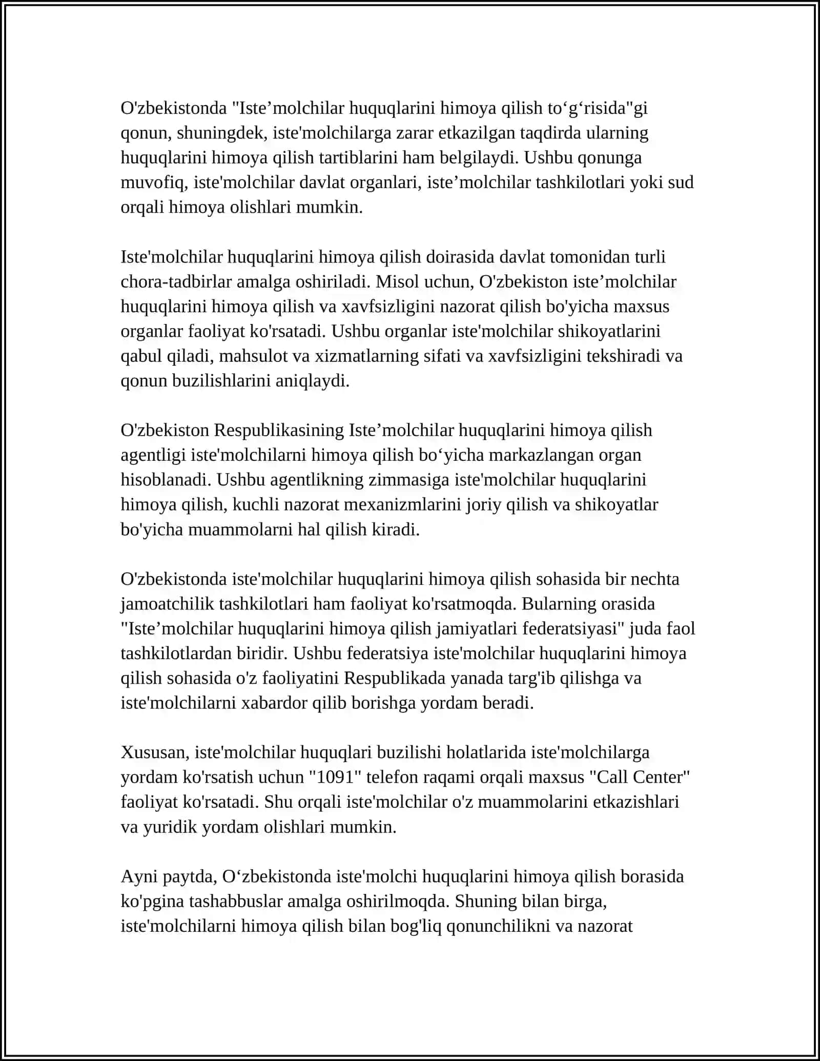ISTEMOLCHILAR HUQUQLARINING USTUNLIGI 4