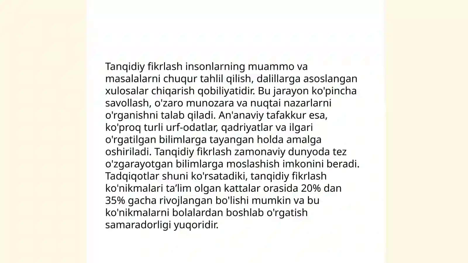 Tanqidiy fikrlash 4