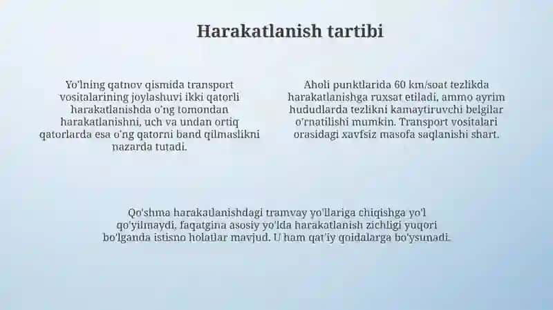 Yo'l harakati qoidalari va belgilari 4