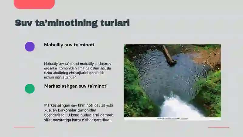 Mahalliy va markazlashfan suv taminoti 4