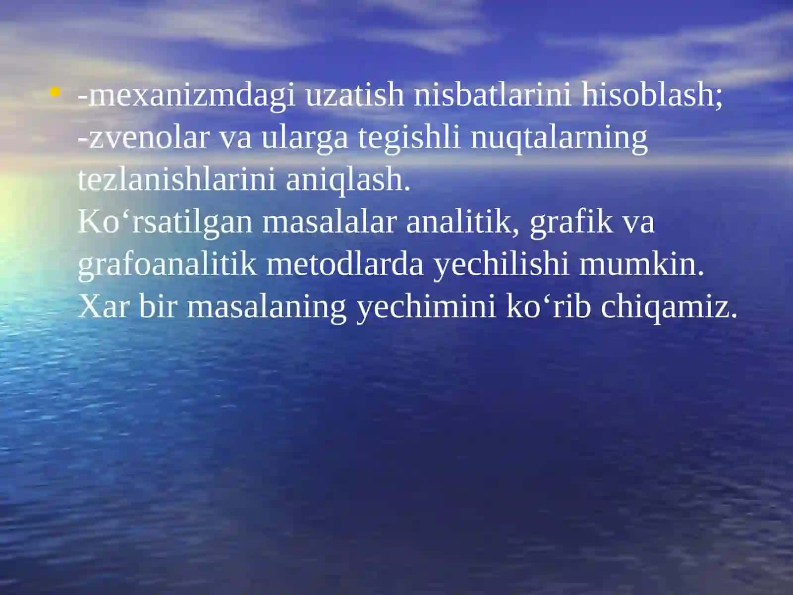 MEXANIZMLARNING KINEMATIK ANALIZI VA KINEMATIK ANALIZ USULLARI 4