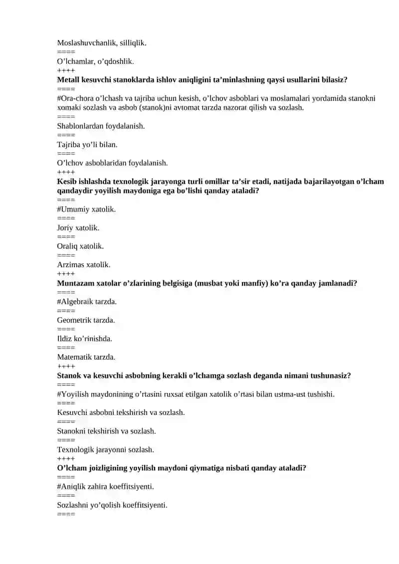 Stanok va asbobdagi xatoliklar 4