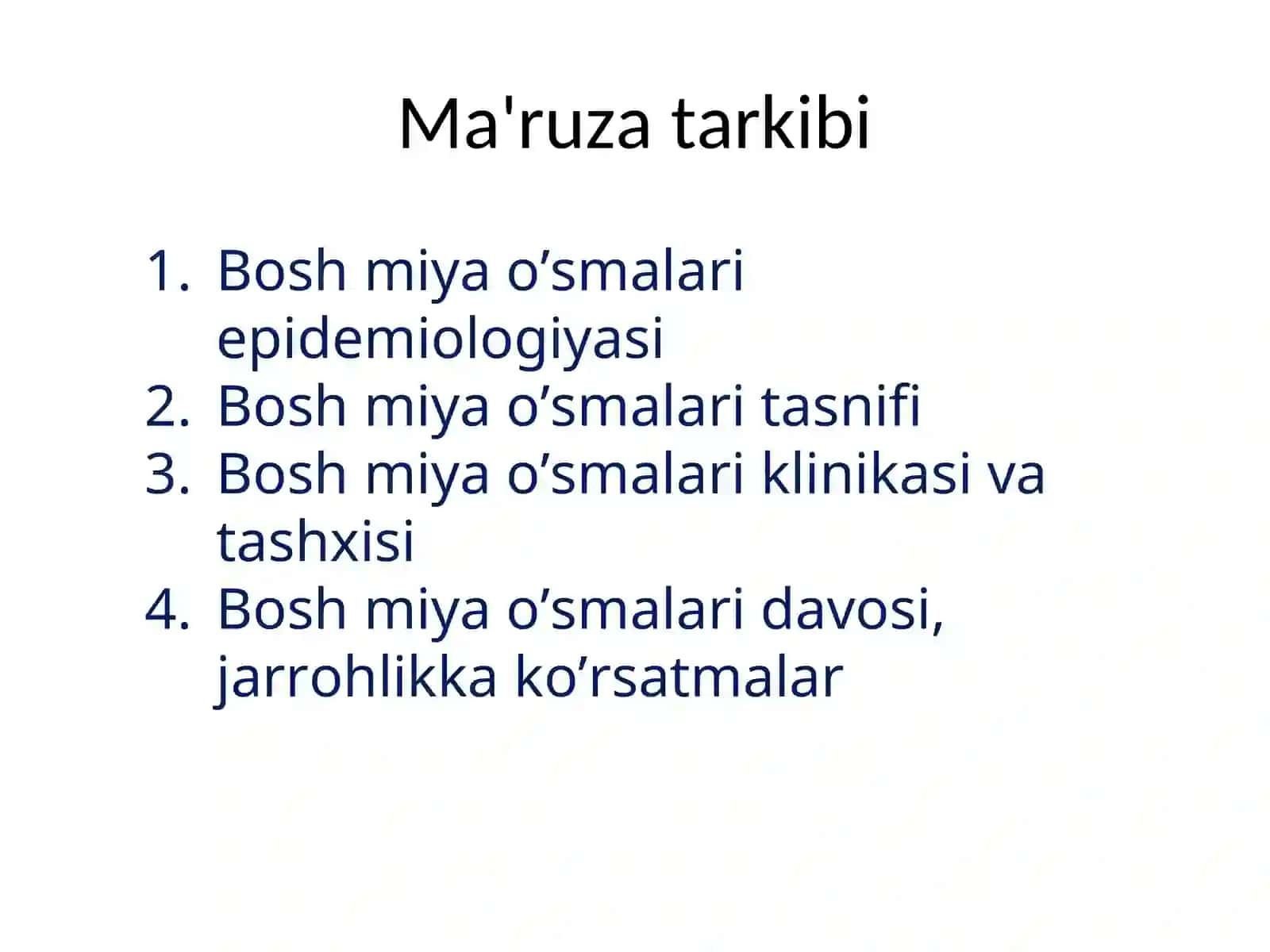 BOSH MIYA O’SMALARIMa’ruza 4