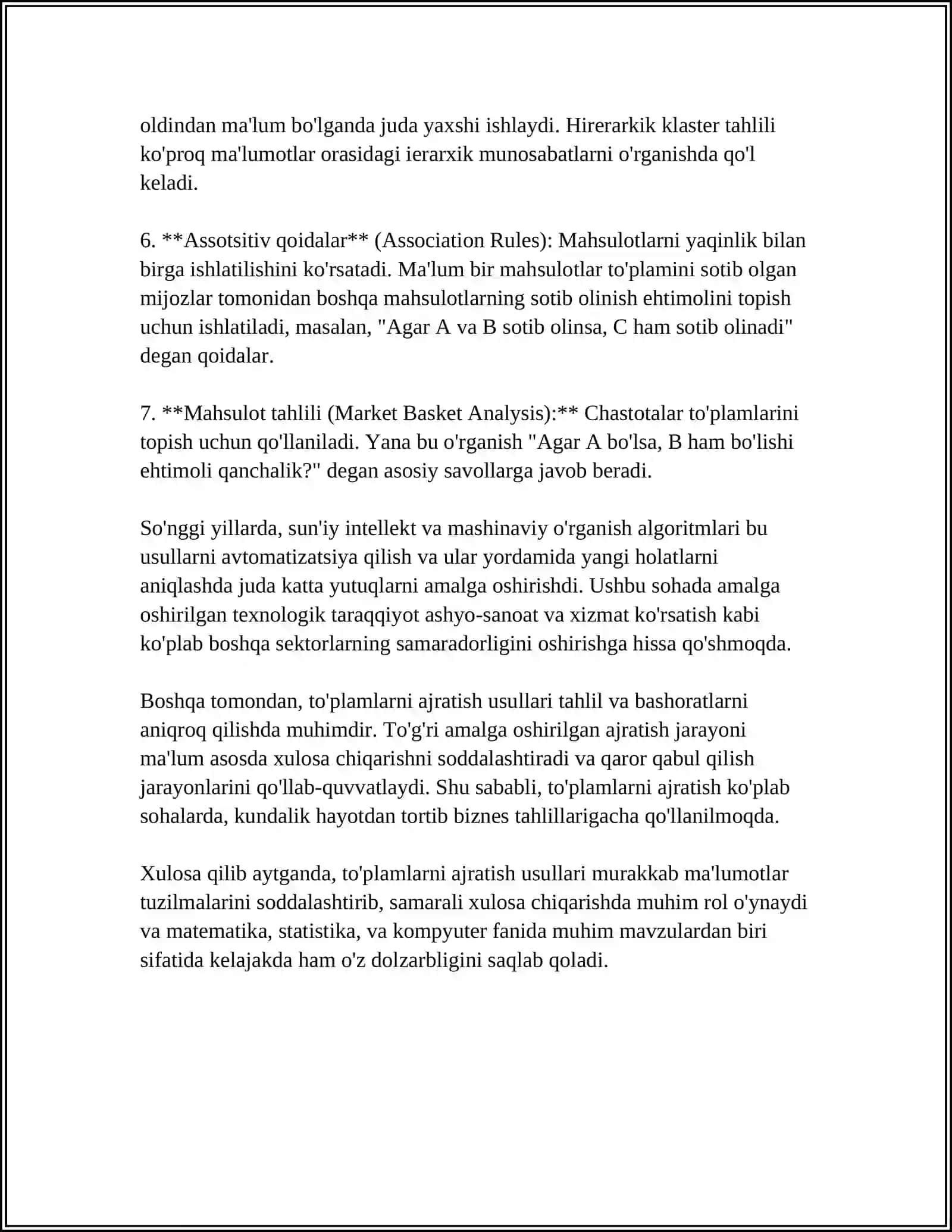 TO‘PLAMLARNI SINFLARGA AJRATISHGA OID MISOLLAR 4