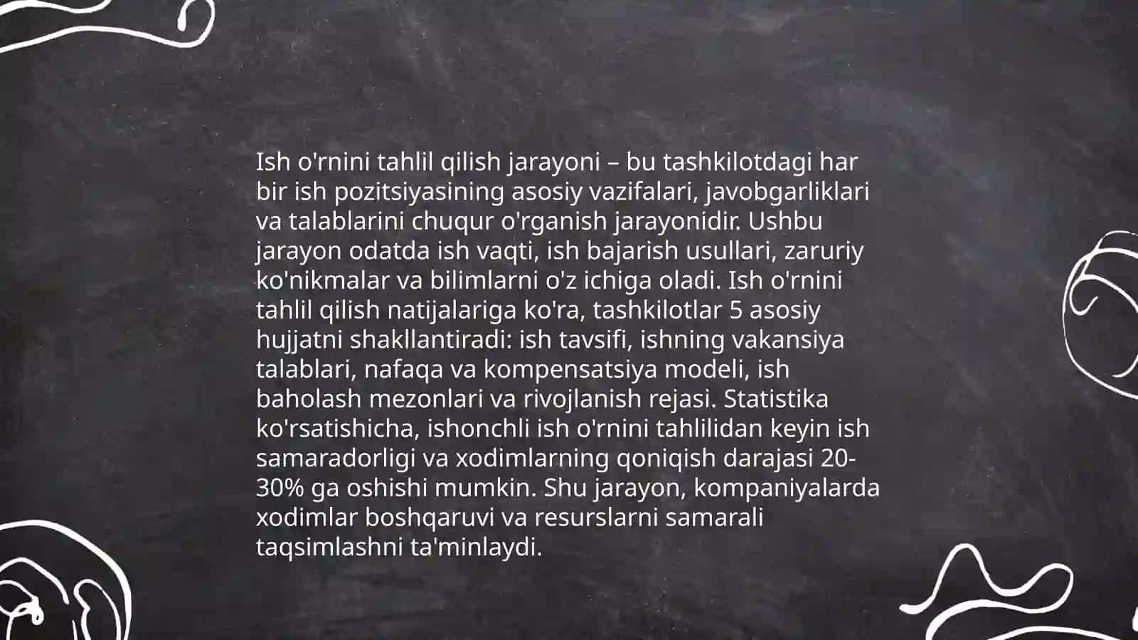 Ish o'rnini tahlil qilish metodlari 4