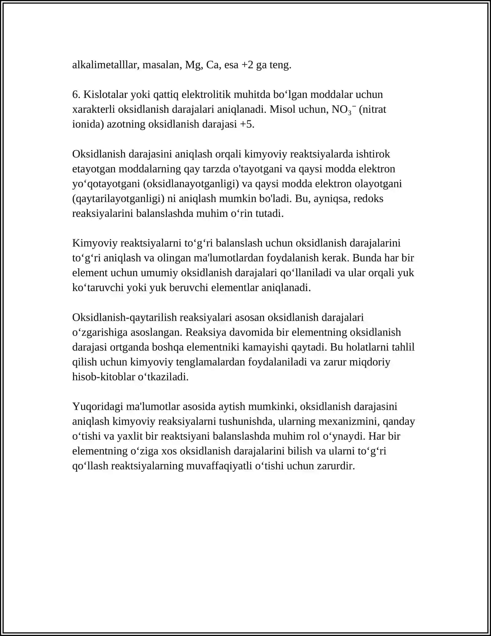 OKSIDLANISH-QAYTARILISH REAKSIYALARI VA ULAR ASOSIDA HISOBLASHLAR 4