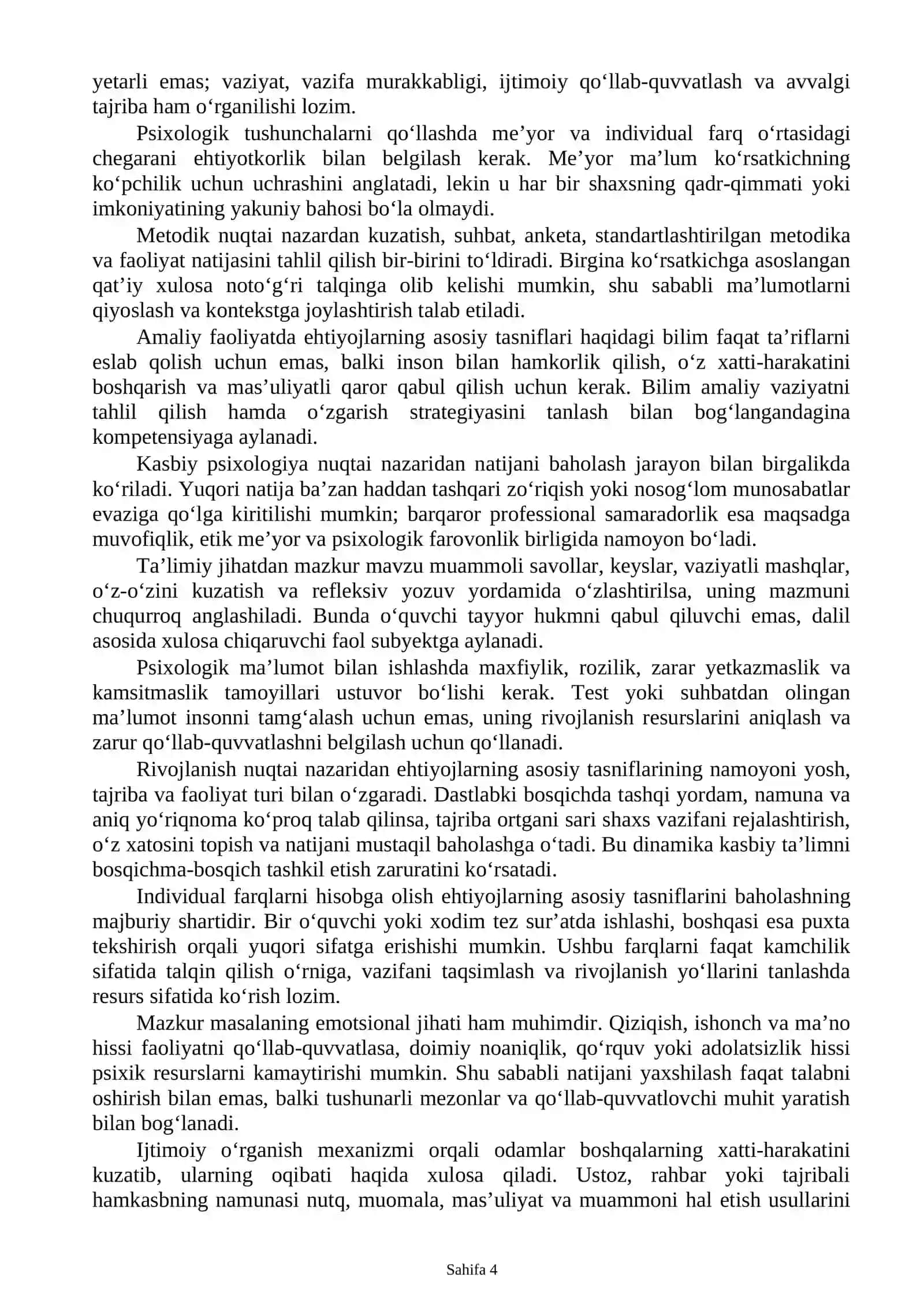Shaxsning ehtiyojlari 4