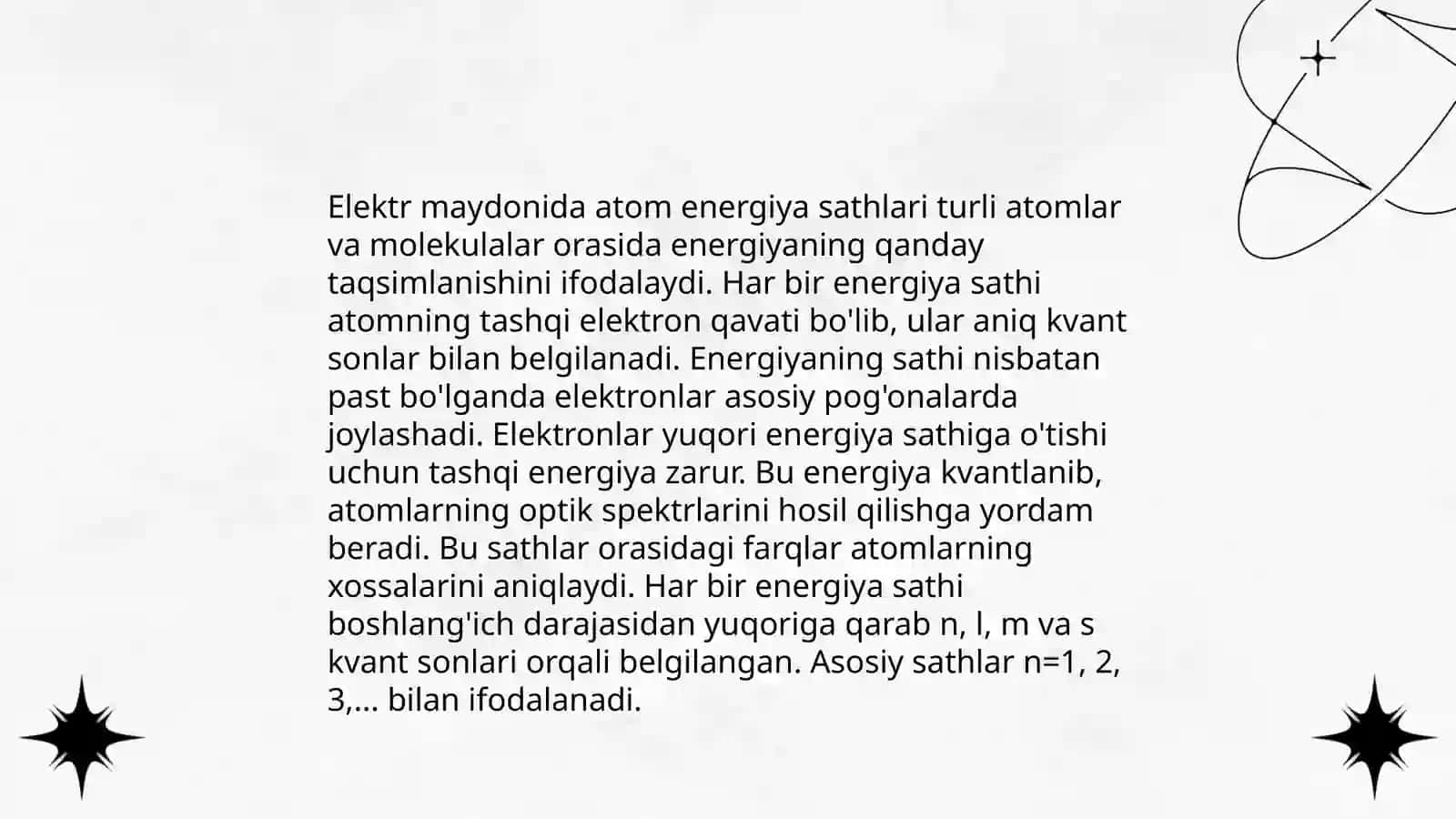 Atom elektr maydonda. Shtark effekti 4