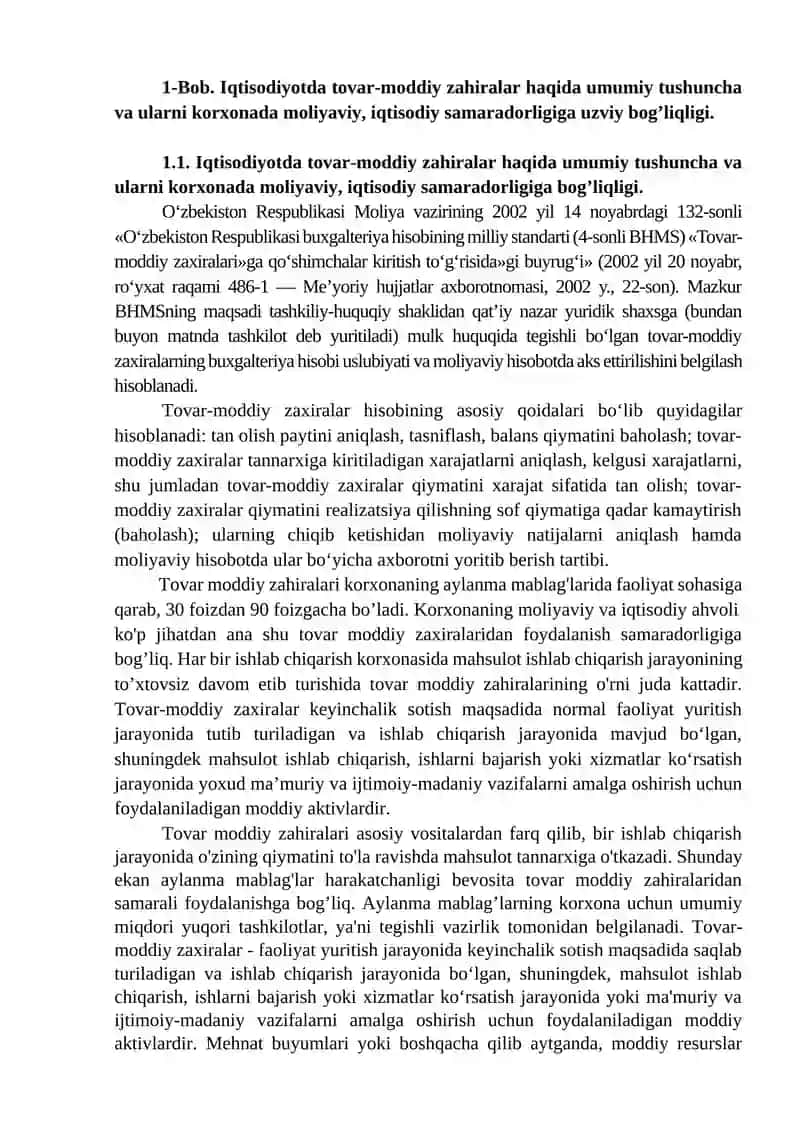 Tovar-moddiy zahiralar hisobi 4