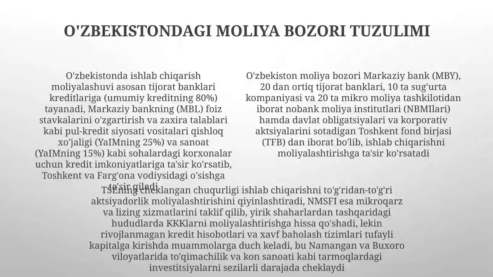 Moliya Bozorining Roli 4