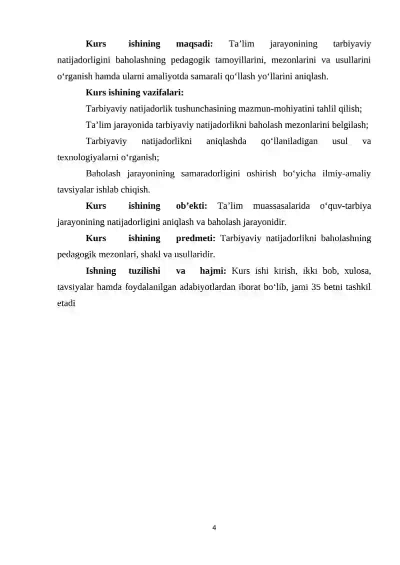 TA'LIM JARAYONINING TARBIYAVIY NATIJADORLIGINI BAHOLASH 4