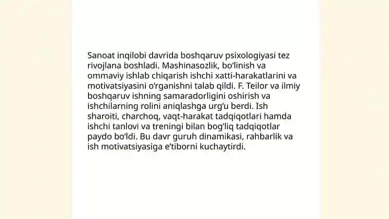 Boshqaruv psixologiyasining tarixi 4