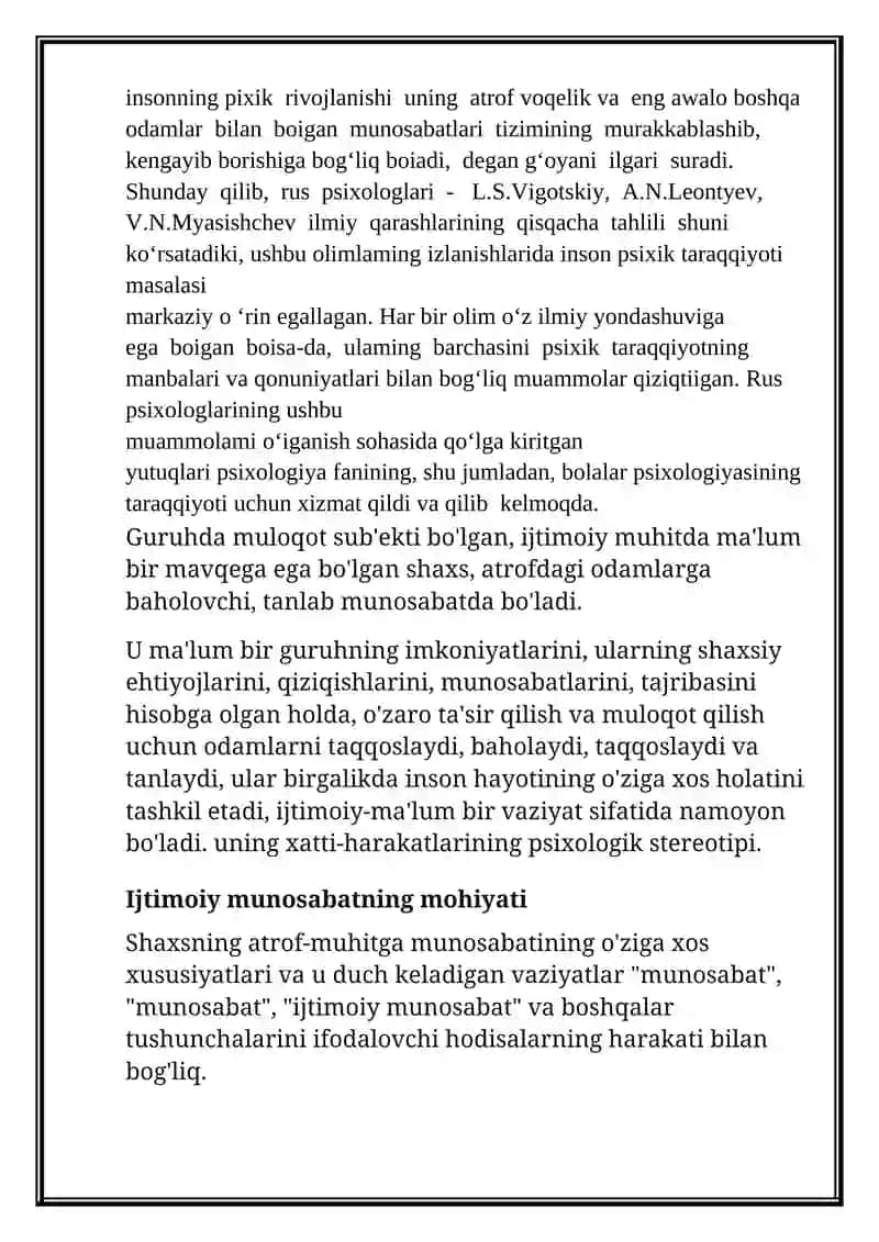 V.N.myasishevning munosabatlar nazariyasi 4