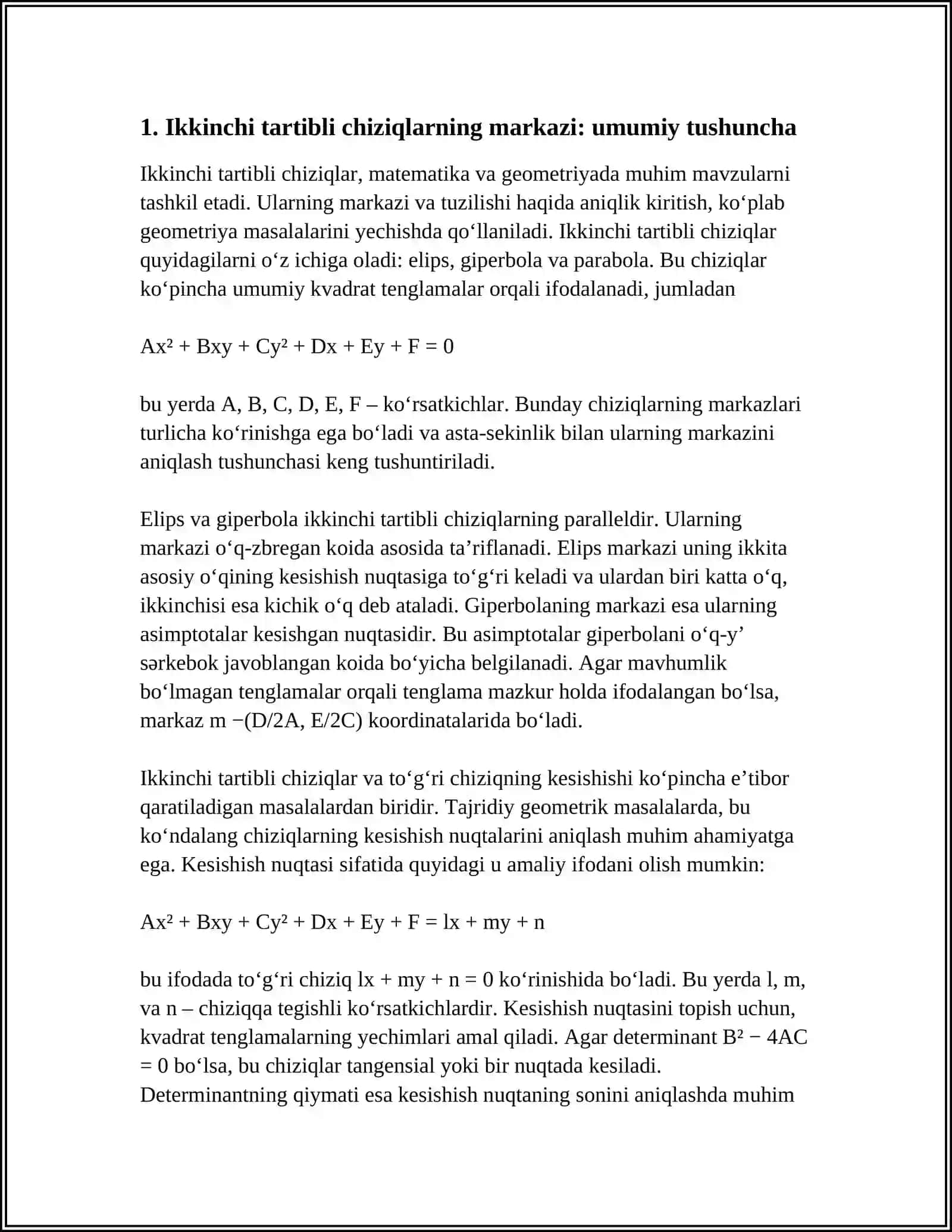 IKKINCHI TARTIBLI CHIZIQLARNING MARKAZI 4
