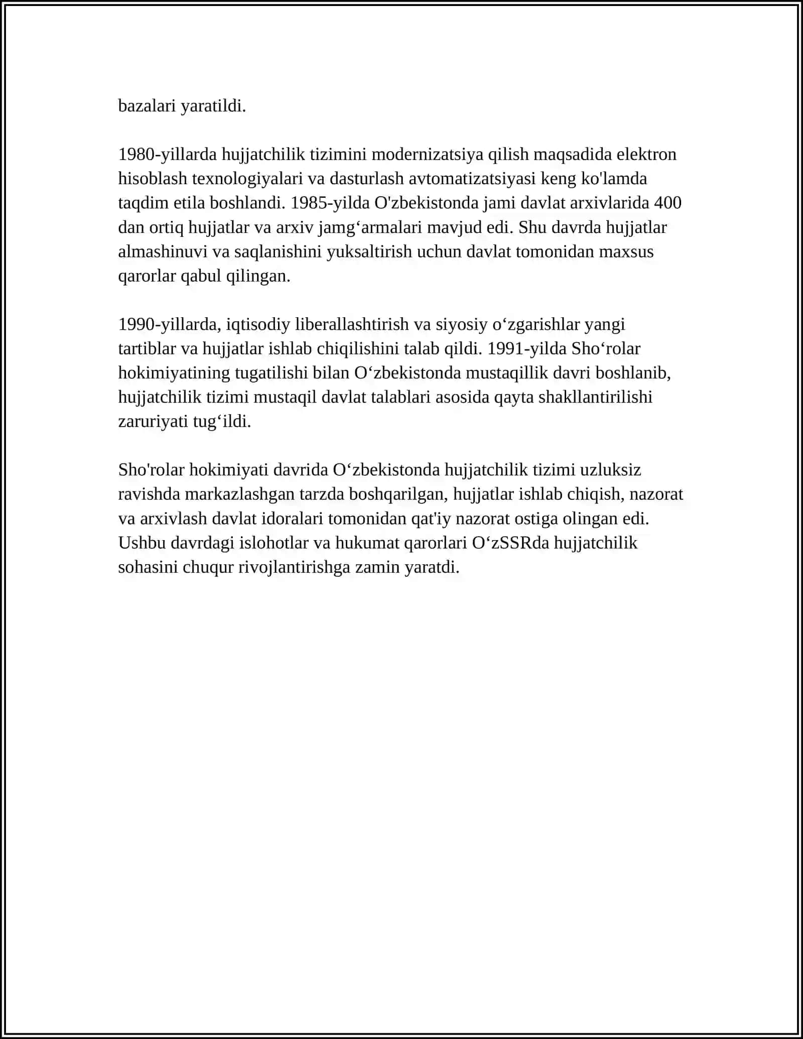 ÒZBEKISTONDA SHO‘ROLAR DAVRIDA HUJJATCHILIK 4