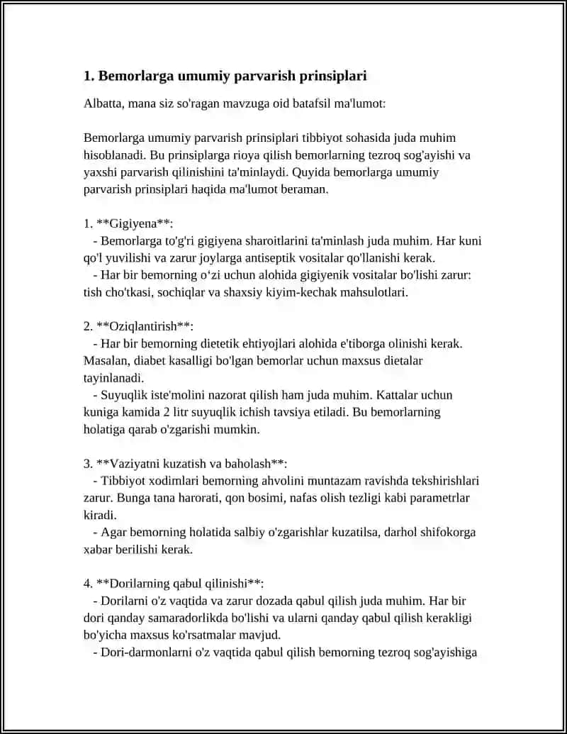 Bemorlarga Umumiy Parvarish Prinsiplari 4