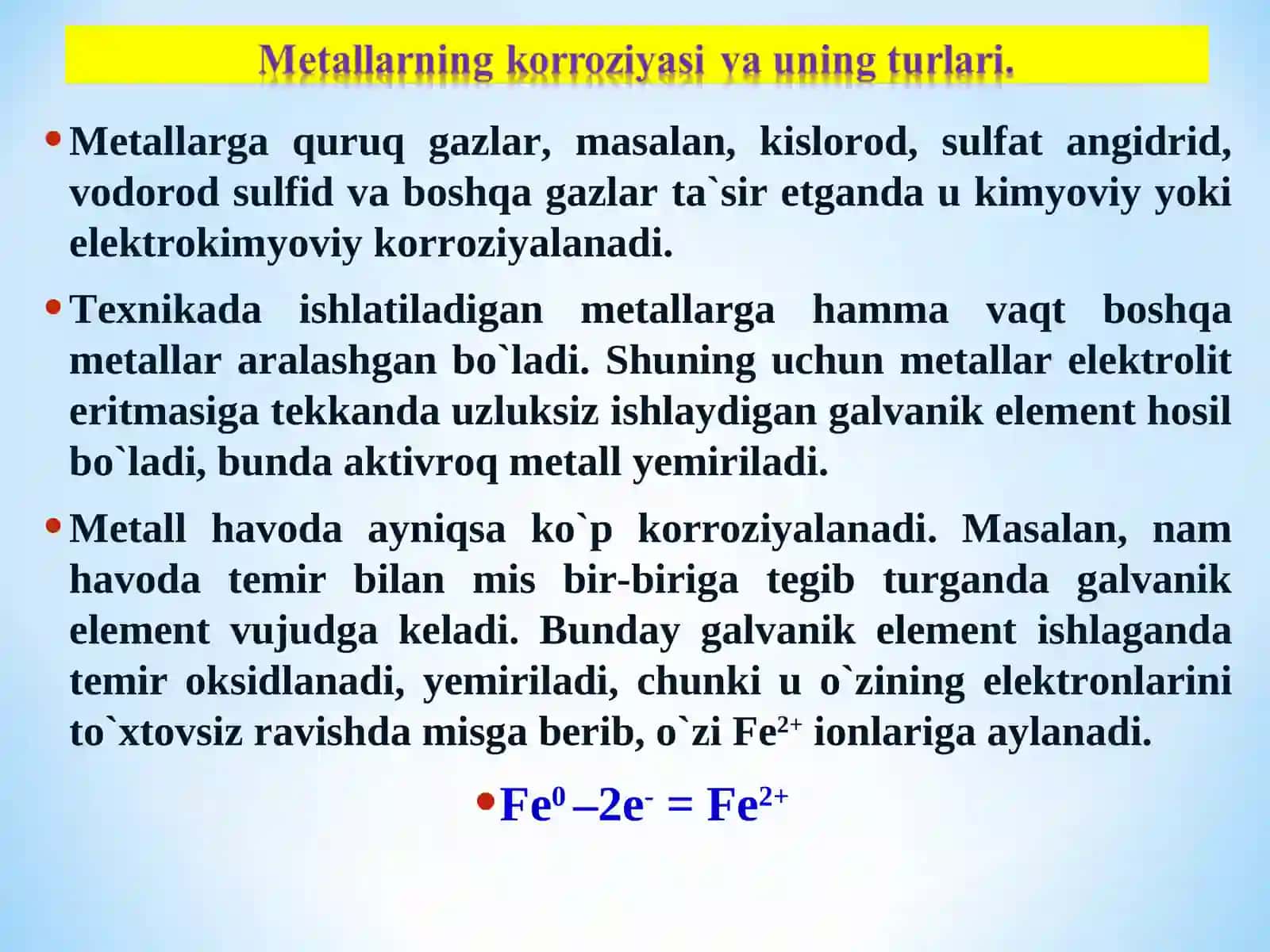 Metall korroziyaning mohiyati 4