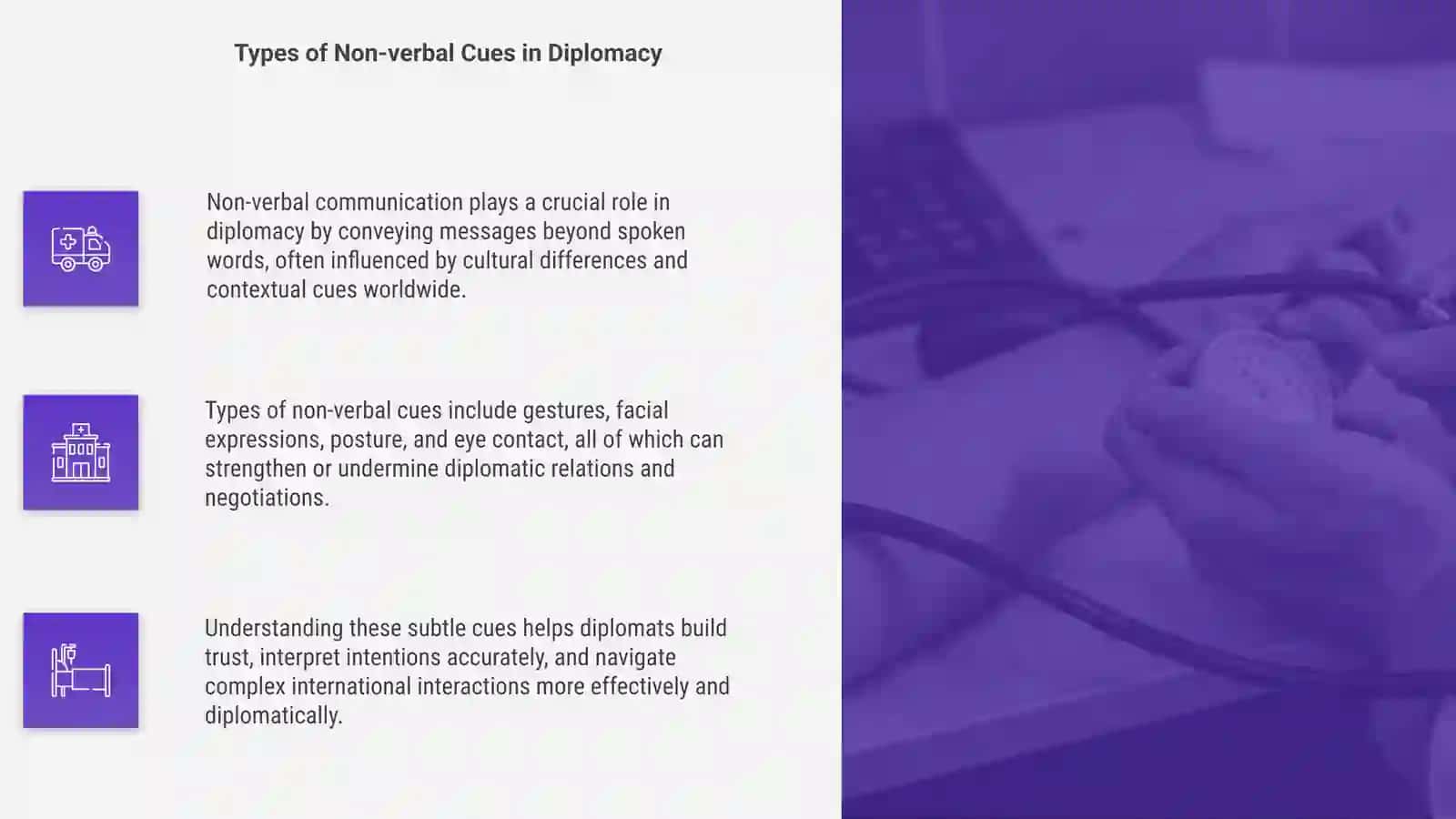 Non-verbal communication in international relations 4