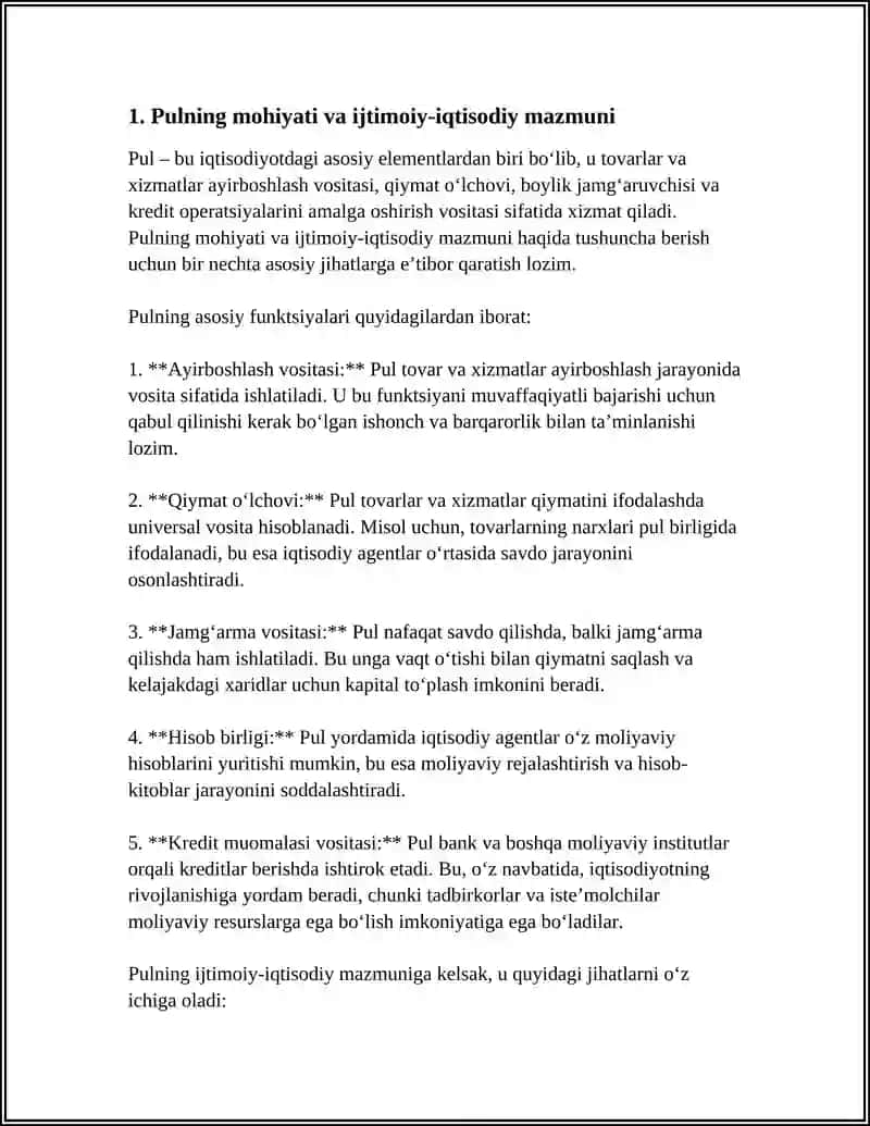 Pulning Mohiyati va Funksiyalari 4
