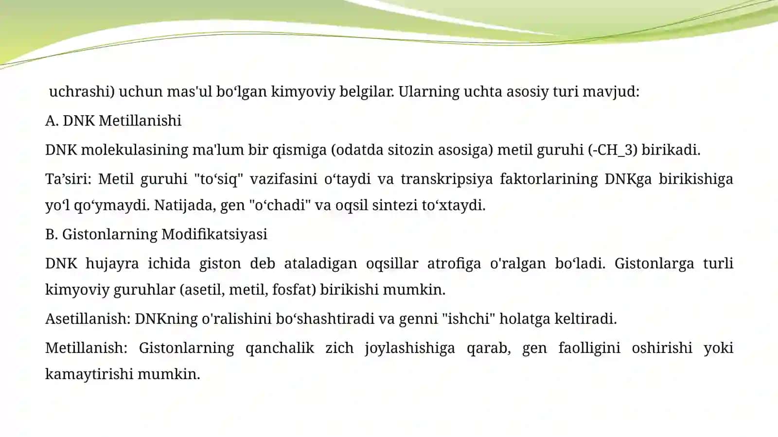 Epigenetika va epigenomika. 4