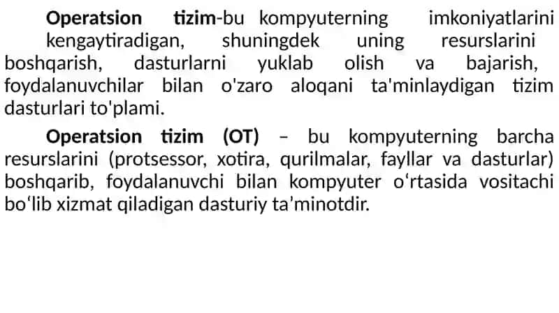 Zamonaviy operatsion tizimlar va ularning imkoniyatlari 4